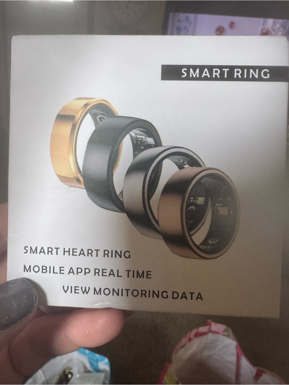 Smart Ring Heart Monitor - Black and Gold